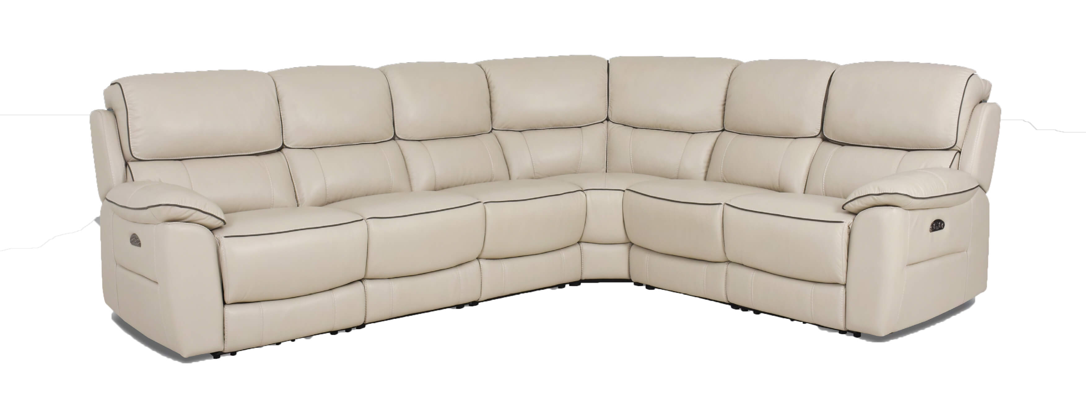 Cori Power Reclining Leather Sectional With Power Tilt Headrest